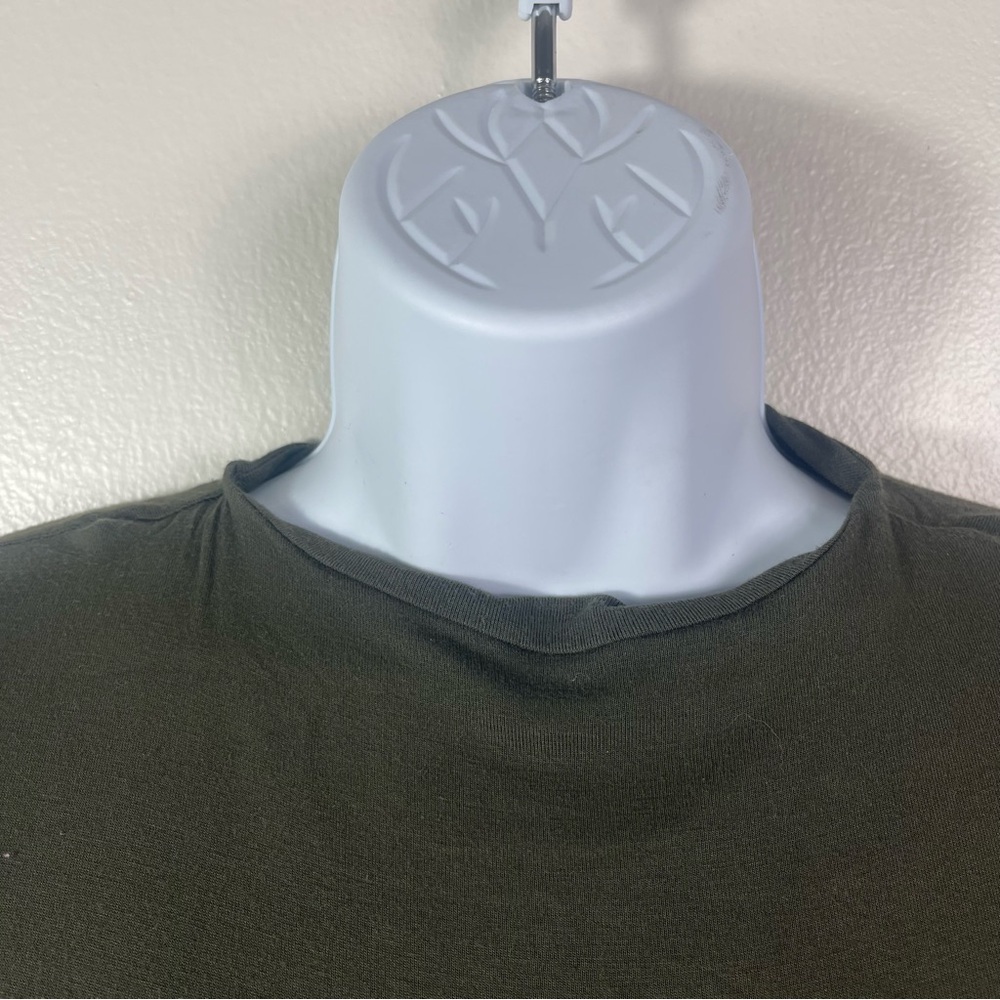 Chic Dressy Mock Neck Midi Dress in Army Green - Picture 4 of 5